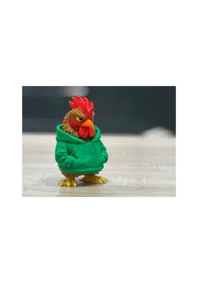 Kapüşonlu Modern Horoz Figürü 10cm