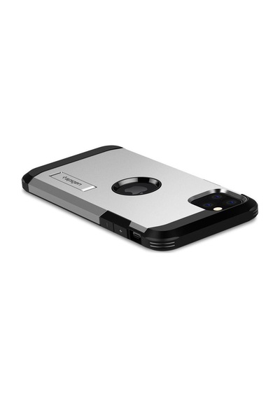 Spigen Apple Uyumlu iPhone 11 Pro İle Kılıf Tough Armor Satin Silver