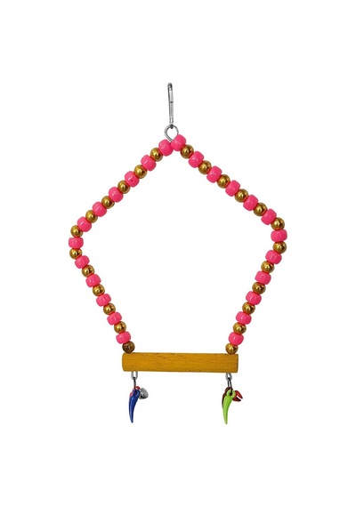 Beşgen Çanlı Muhabbet Kuşu Salıncağı 7-14 Cm Renkli