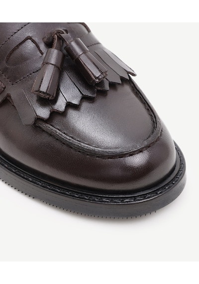 Yargıcı Kauçuk Tabanlı Deri Loafer 24kkay4302x 003 Kahverengi