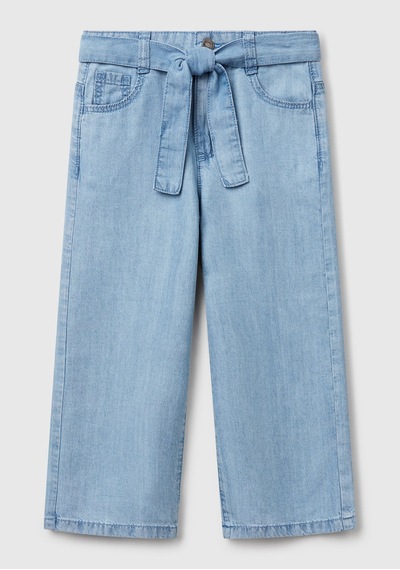 Benetton Kız Bebek Denim Pantolon Mavi