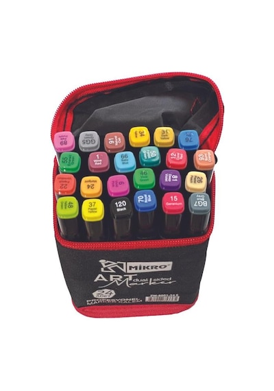 Mikro Zw-8001-24 Art Çift Tarafli Marker Çantalı Zw8001-24s Çok Renkli