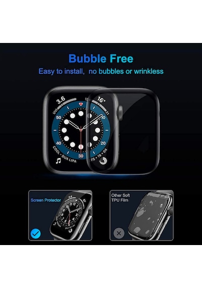 Apple Uyumlu Watch Seri 1-2-3 38mm Kavisli Ekranı Tam Kaplayan Mat Esnek Akıllı Saat Ekran Koruyucu
