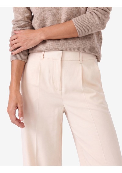 Koton Pileli Viskon Kumaş Geniş Paça Pantolon Krema 7wak40031pw