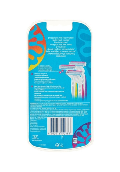 Lexroo Venus Gilette Simply Venus3 Tek Kullanımlık Kadın Tıraş Makinesi, Çok Renkli, 6 Adet