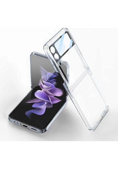 Galaxy Uyumlu Z Flip 4 Kılıf Zore Kıpta Lensli Kapak Şeffaf