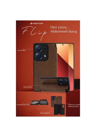 Galaxy Uyumlu. A36 Kılıf Flip Cover - Kırmızı
