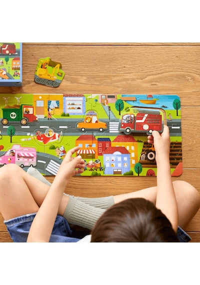 Moritoys Vehicles Adventure - 18 Parça Yapboz, 8 Adet Oynanabilir Araç Ve Dijital Aktiviteler