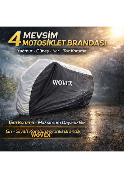 Wovex Honda Forza 250 Nss250 Motosiklet Branda Gri-siyah Kombinasyonlu Topcase Uyumlu Motor Brandası