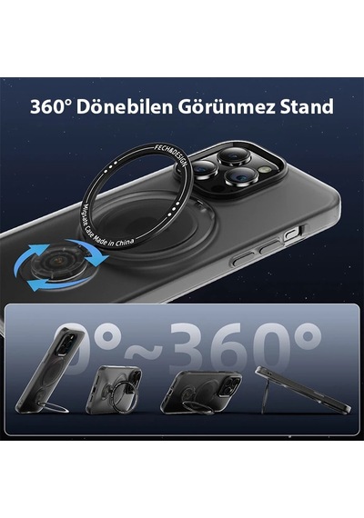 Ally Apple iPhone 14 Plus İçin Magsafe Uyumlu Standlı Manyetik Silikon Kılıf- 5775