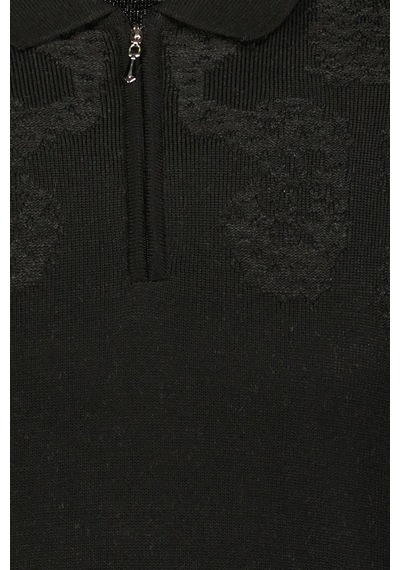 Finesuits Erkek Desenli Yünlü Kazak 2422201024.dsfpyr Siyah