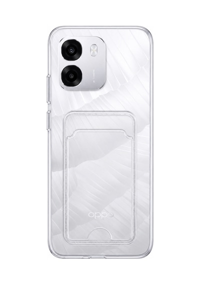 Oppo A6 Uyumlu Kartlık Detaylı Şeffaf Silikon Kılıf Yuki Serisi
