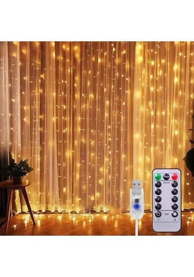 Hubrendy Emin Peri Perde Led 3 3m 300 Led Gün Işığı