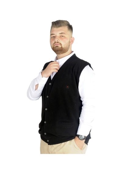 Mode Xl Büyük Beden Erkek Yelek Selanik 20545 Siyah 001