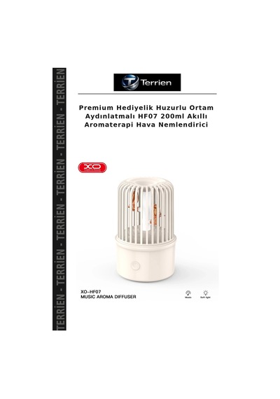 Premium Hediyelik Huzurlu Ortam Aydınlatmalı Hf07 200ml Akıllı Aromaterapi Hava Nemlendirici