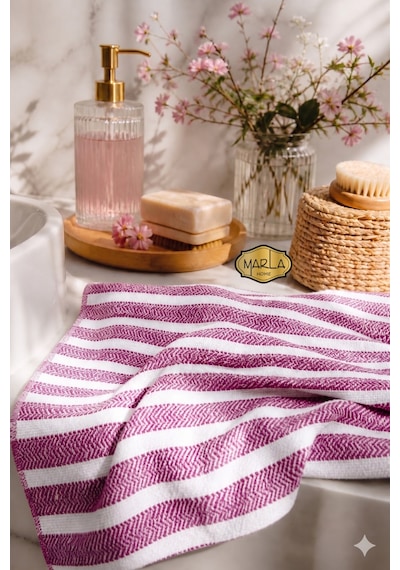 %100 Pamuk Dokuma Peştemal Havlu Plaj & Banyo Havlusu 100x170 Cm Pembe