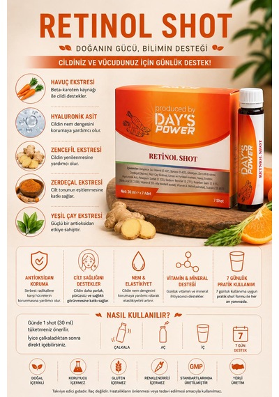 Day S Power Retinol Shot 7 Adet - Glutatyon, Hyaluronik Asit & Vitamin A Destekli
