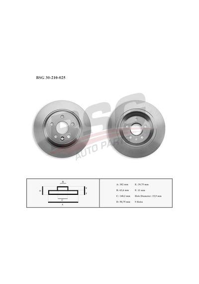 Fren Dıskı Arka 302 Mm Mondeo S-max Galaxy Kuga Range Rover Evoque 07-
