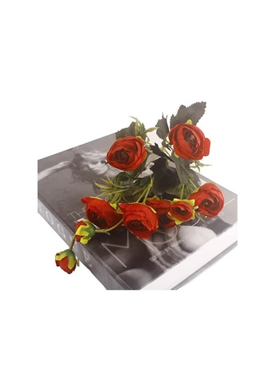 Çiçek Gül 6'li Demet Sarı-kırmızı 37 Cm Çok Renkli