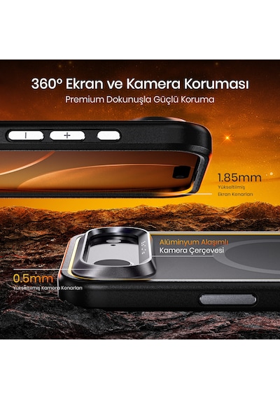 Aohi The Future Apple iPhone 17 Air Kılıfı, Magsafe Uyumlu Telefon Kılıfı, Siyah