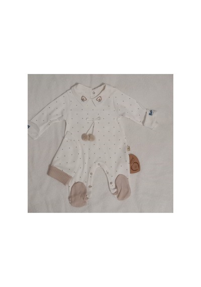 Cayzen Erkek Bebek Şapkalı Tulum 2li Set 1097 Kahve Ponpon Kahve Ponpon