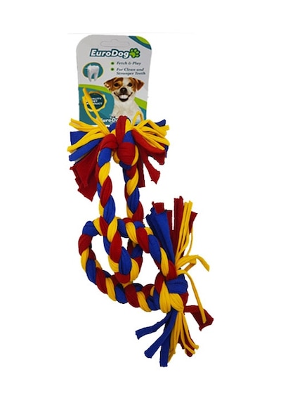 Eurodog - 831 - Köpek Diş İpi 2 Halka - Edntrend - 35cm Sarı-kır-mavi
