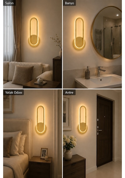 Haris Modern Led Duvar Apliği Günışığı Eskitme