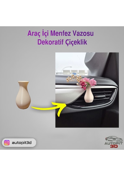 Araç İçi Menfez Vazosu 2 Li Set Dekoratif Çiçeklik Havalandırma Çıkışı Uyumlu Dekoratif Çiçeklik
