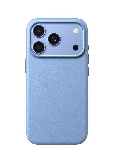 Apple iPhone 18 Pro Max Uyumlu 6.9 Nappa Premium Vegan Deri Magsafe Kılıf Light-blue