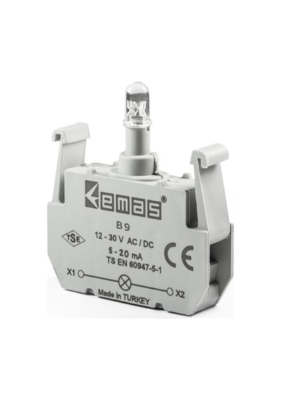 Emas B9 Ledli Sinyal Blok Yeşil 12-30 V Ac/dc