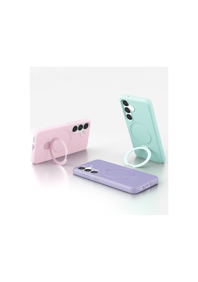 Samsung Galaxy  Uyumlu,  S25 Regal Magsafe Standlı Kapak - Derin Mor