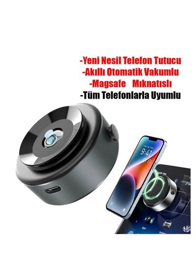 Qasul Universal Süper Manyetik Vakum Araç İçi Telefon Tutucu