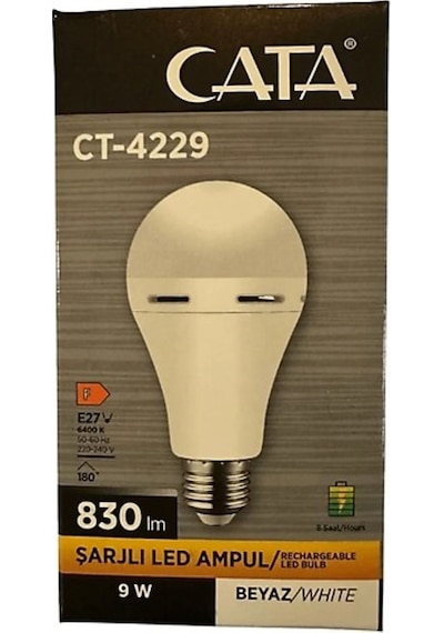 Ct-4229 Şarjlı Led Ampul Beyaz 9w 3 Adet