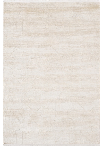 Cosmos Cs001b Bej Halı Modern Detaylı Pamuk Taban Viskon Tozuaz Salon Yatak Odası Koridor Halısı-672 Bej