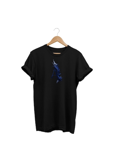 Widi A Lacivert Baskılı Siyah T-shirt Siyah