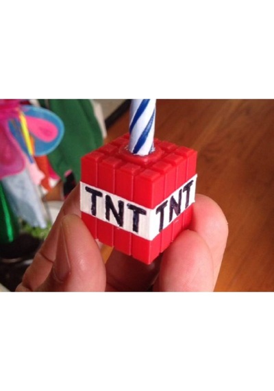Minecraft Temalı Mumluk - Doğum Günü Süsü - Tnt Mumluk Tüm Yaşlar