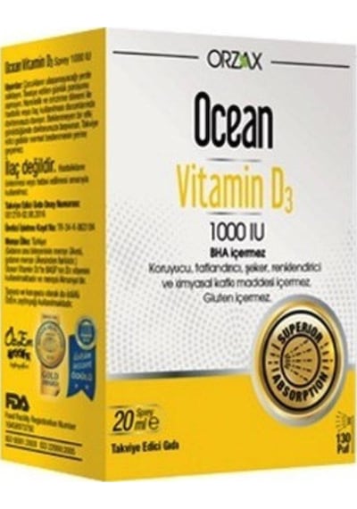 Ocean D Vitamini Desteği - Vitamin D3 1000 Iu Sprey 20 Ml