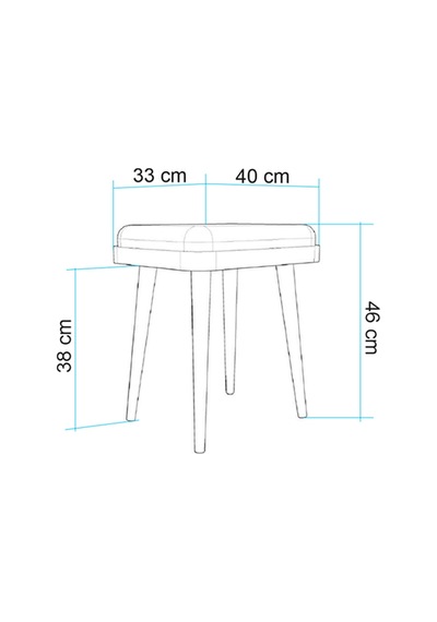 Porto İkili Tabure Meşe Krem 33 X 46 X 40 Cm Antrasit