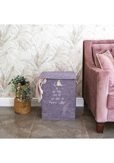 2 Adet Keçe Kapaklı Mega Kutu Organizer -çamaşır Sepeti-çok Amaçlı Kullanım 41x30x55 Cm Gri-beyaz