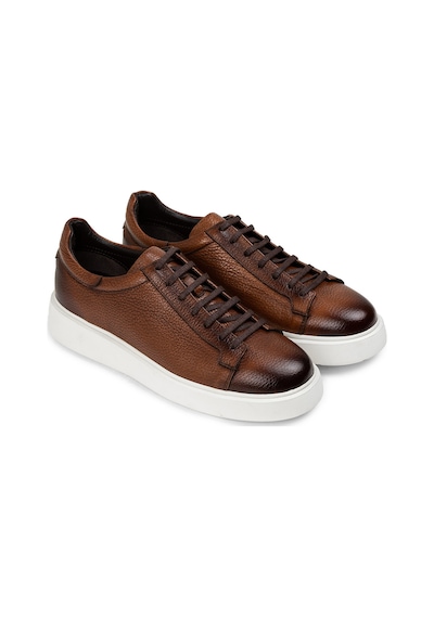 Deery Hakiki Deri Taba Rengi Erkek Sneaker Ayakkabı - 01954Mtbae01 Taba