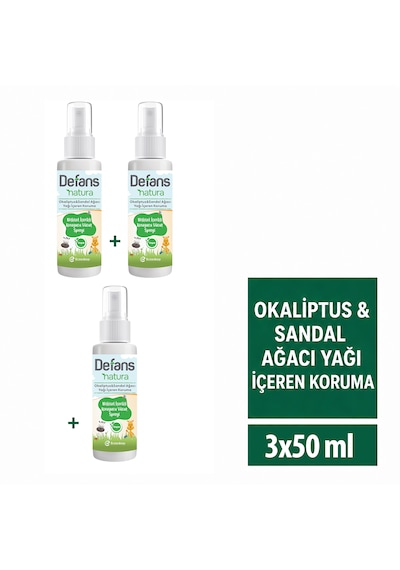 Defans Natura Bitkisel İçerikli Koruyucu Vücut Spreyi 3'lü