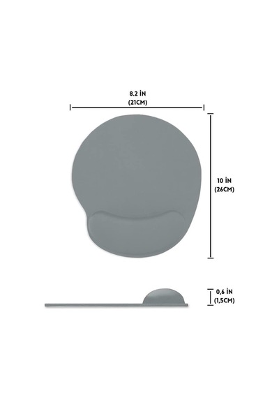 Buz Mavisi Bilek Destekli Ergonomik Jel Kaymaz Taban Mouse Pad