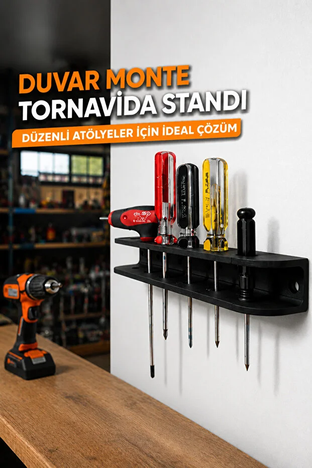 Duvar Monte Tornavida Standı 6 Lı Taşıyıcı Dayanıklı & Çevre Dostu -