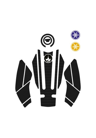 Grippatch Yamaha Yzf-r1 2016-2017 Uyumlu Kaydırmaz 15 Parça Tank Pad Seti Gtc01 Karbon - Siyah
