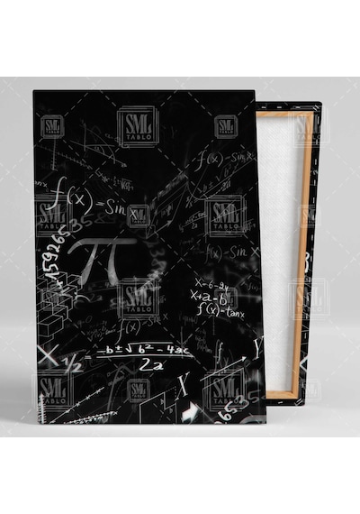 Pi Sayısı Matematik Formüller Dikey Kanvas Tablo 70x100 Cm