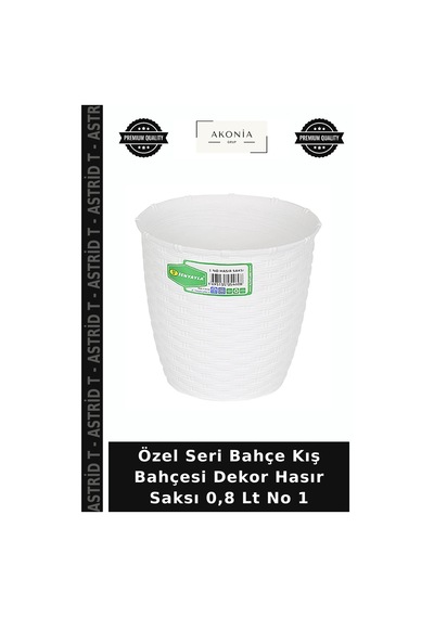 Özel Seri Bahçe Kış Bahçesi Dekor Hasır Saksı 0,8 Lt No 1
