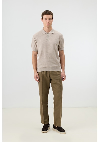 Antioch Dokulu Polo Yaka Triko Erkek T-shirt Taş