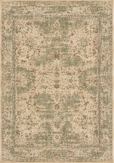Vintage Eskitme Desenli Yeşil Dijital Baskı Halı, Modern Salon Ve Yemek Odası Halısı Çok Renkli