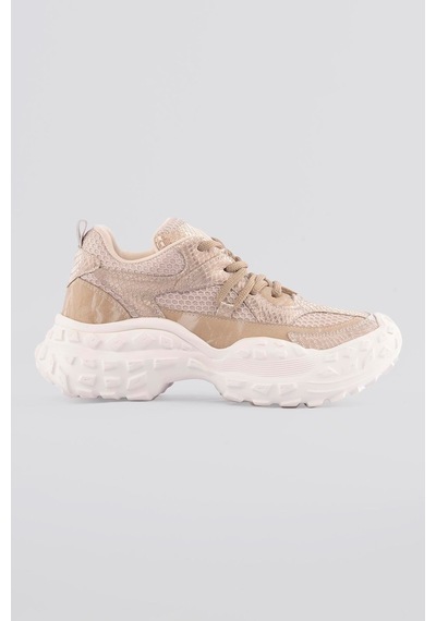 Mubiano Kadın Sneaker Kalın Taban Gold Yılan Baskı Detaylı Bağcıklı Spor Ayakkabı Stellix Bej Bej Mubiano Kadın Sneaker Kalın Taban Gold Yılan Baskı Detaylı Bağcıklı Spor Ayakkabı Stellix Bej Bej