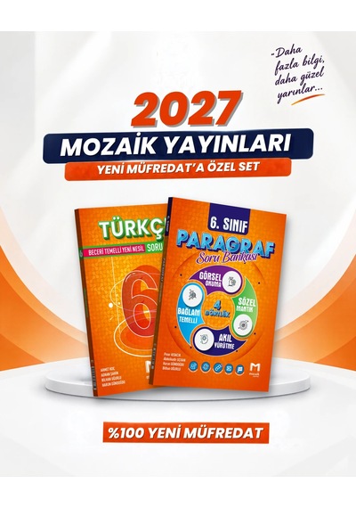 Mozaik Yayınları 6. Sınıf Türkçe-paragraf Soru Bankası Seti 2 Kitap